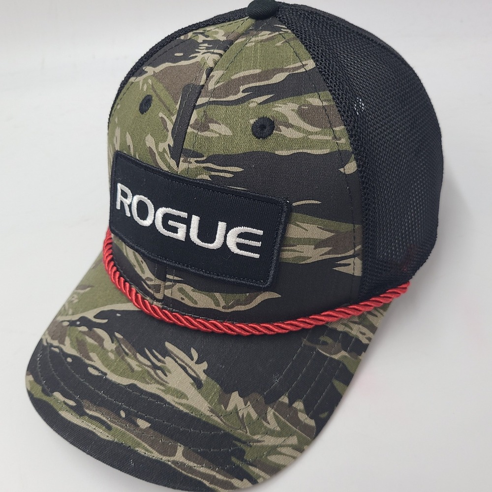 Rogue Fitness Hat Snapback Trucker Mesh Green Black Red Rope Patch Logo Men